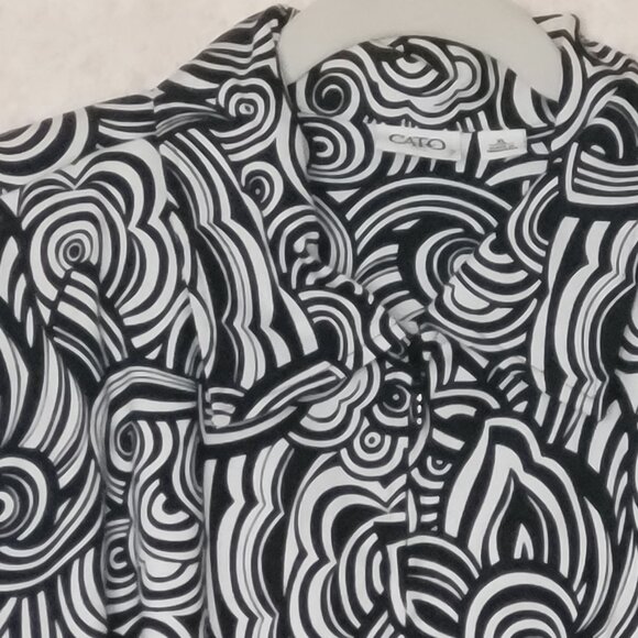 Black & White Zip Shirt Jacket Cato Womens Size XL - Picture 1 of 12